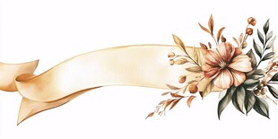 花卉绸带装饰图案设计