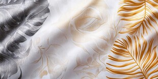 金色叶脉纹理丝绸背景图