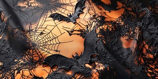 万圣节蝙蝠蛛网装饰图案