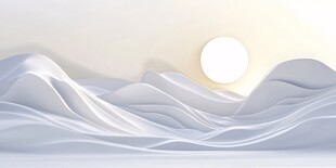 白色山峦间的温暖日光