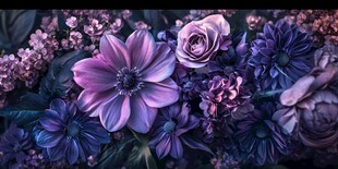 梦幻紫色花卉组合