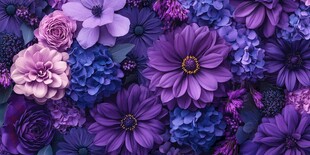 梦幻紫色花卉图案背景
