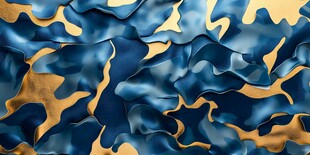 蓝金相间立体纹理图案