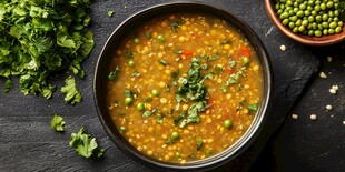 美味豌豆蔬菜汤诱人呈现