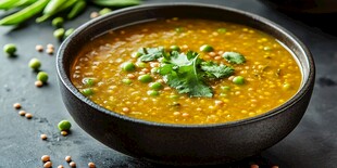 豌豆香菜浓汤 视觉与味觉盛宴