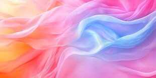 梦幻渐变彩绸飘动