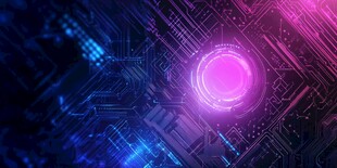 科技感炫彩电路发光背景