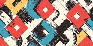 多彩几何笔触图案设计