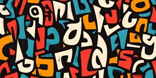 多彩字母构成的艺术图案