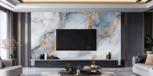 现代轻奢风客厅电视背景墙