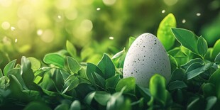 绿叶丛中的斑点彩蛋