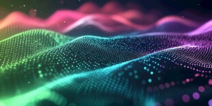 梦幻炫彩数据波浪背景图