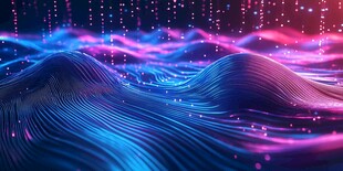 梦幻绚丽的波动态粒子背景