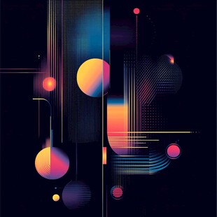 炫彩几何线条抽象艺术画面