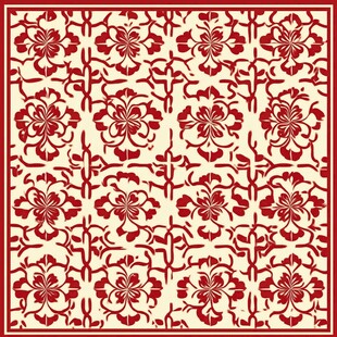 中式复古花卉几何图案纹理