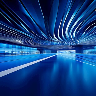 未来感科技风室内空间场景