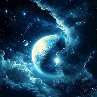 梦幻星空下的神秘星球