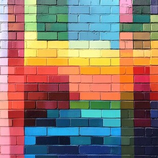 多彩马赛克砖墙艺术效果