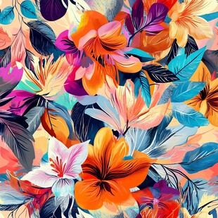 缤纷花卉图案 绚丽视觉盛宴