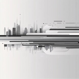 未来都市黑白抽象景观