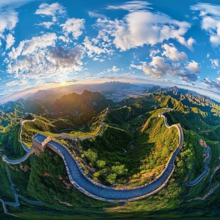壮丽长城与绝美山川景观