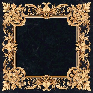 黑金奢华复古花纹装饰框