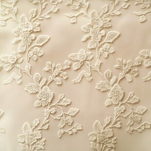 精美白色花卉刺绣布料