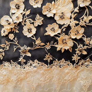 精美蕾丝花卉刺绣布料