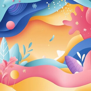 梦幻多彩的抽象自然场景