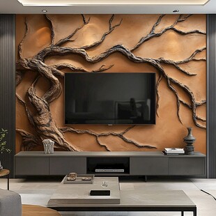树根艺术电视背景墙设计
