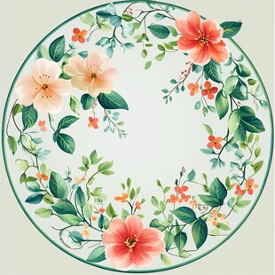 圆形花卉图案设计