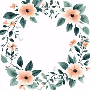 花卉环形装饰图案