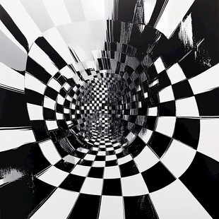 黑白棋盘格视觉隧道效果