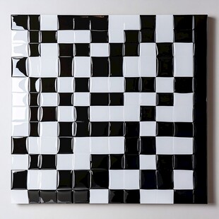 黑白方格立体装饰画