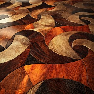 创意木纹拼接地板艺术美