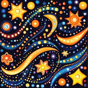 梦幻星空抽象图案设计