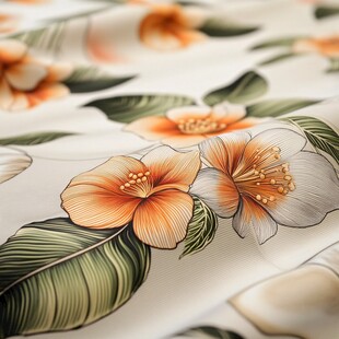 花卉图案布料特写