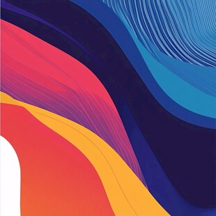 多彩波浪抽象艺术背景图