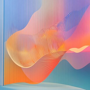 梦幻渐变线条艺术背景图