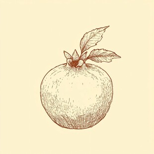 手绘石榴图