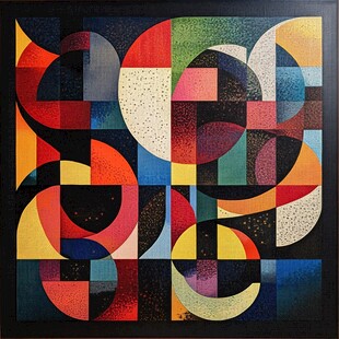 抽象几何色彩艺术画作