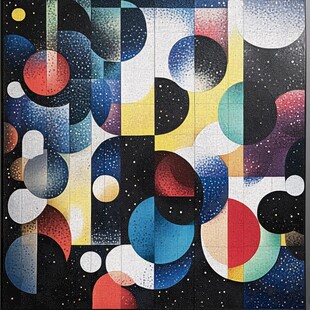 多彩几何抽象艺术画作