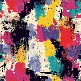 多彩泼墨抽象艺术图案