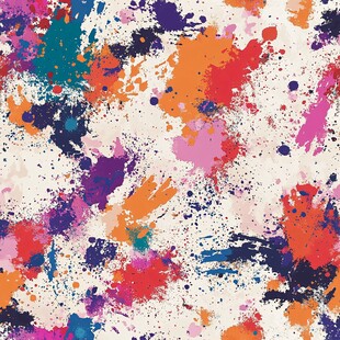 多彩泼墨抽象艺术图案