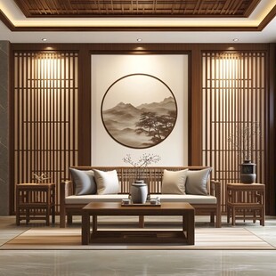 中式典雅客厅的禅意空间