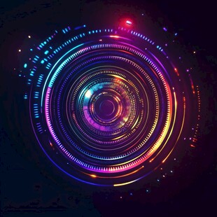 炫彩环形科技光效图案