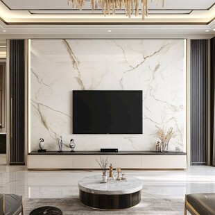 现代轻奢风客厅电视背景墙