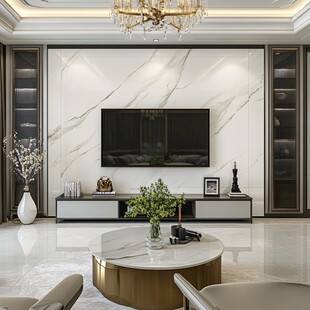 现代轻奢风客厅电视背景墙