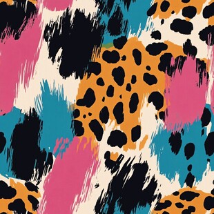 豹纹笔触风时尚图案设计