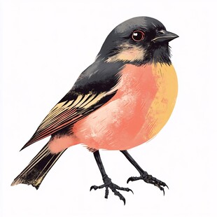 彩色小鸟插画图